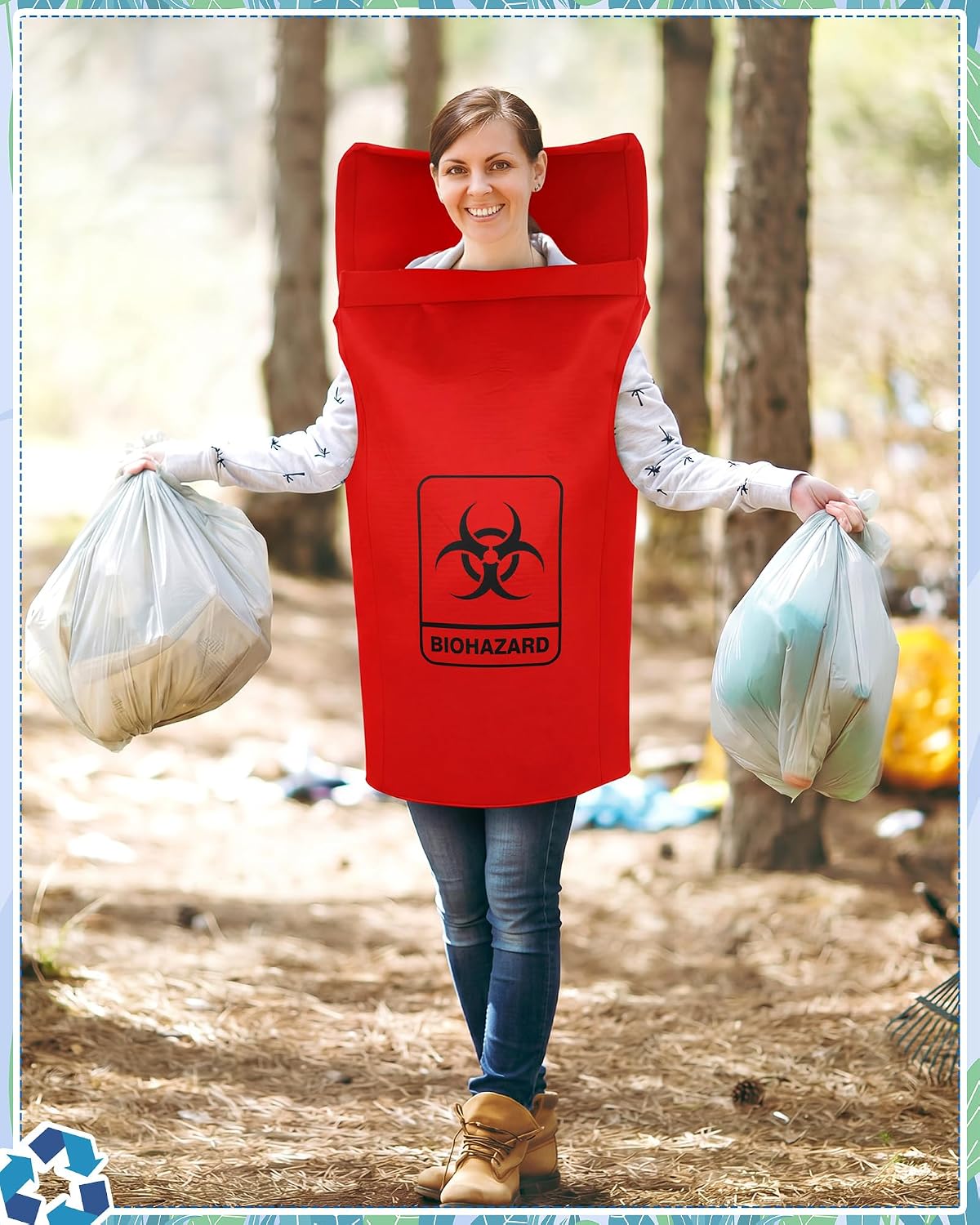 Halloween Trash Can Costume for Men Women | Garbage Can Dumpster Costume for Adult One Size Dress up Party Cosplay