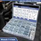 255PCS Grease Fittings Assortment,SAE & Metric Grease Zerk Fittings