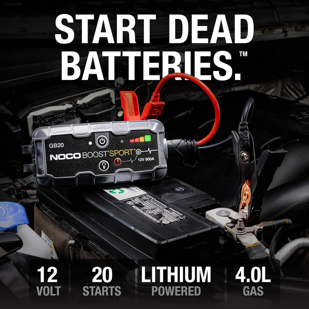 Boost GB20 500A UltraSafe Jump Starter, 12V Lithium Battery Booster