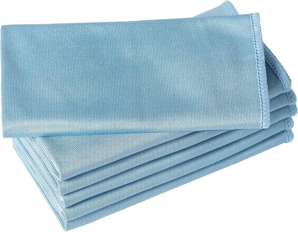 6 Pack Microfiber Glass Cleaning Cloth, 16 Inch X 16 Inch, Lint Free Quickly Clean Window, Glasses, Windshields