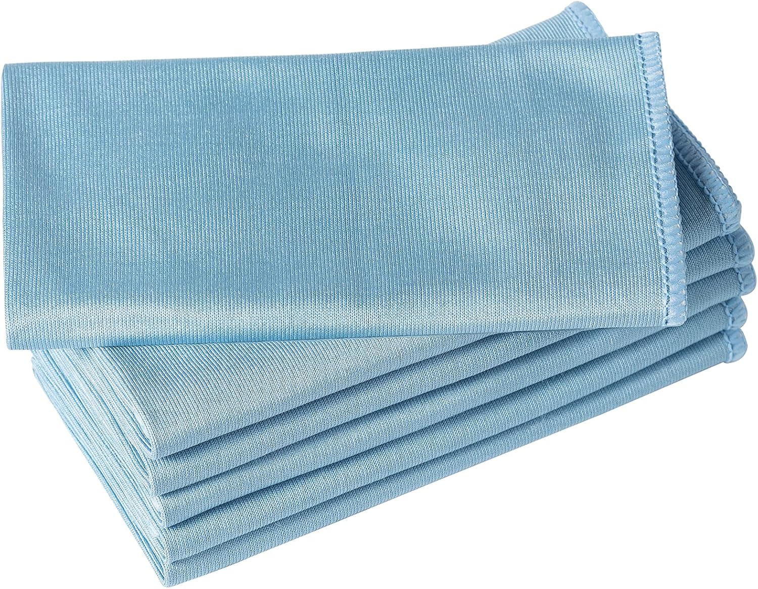 6 Pack Microfiber Glass Cleaning Cloth, 16 Inch X 16 Inch, Lint Free Quickly Clean Window, Glasses, Windshields