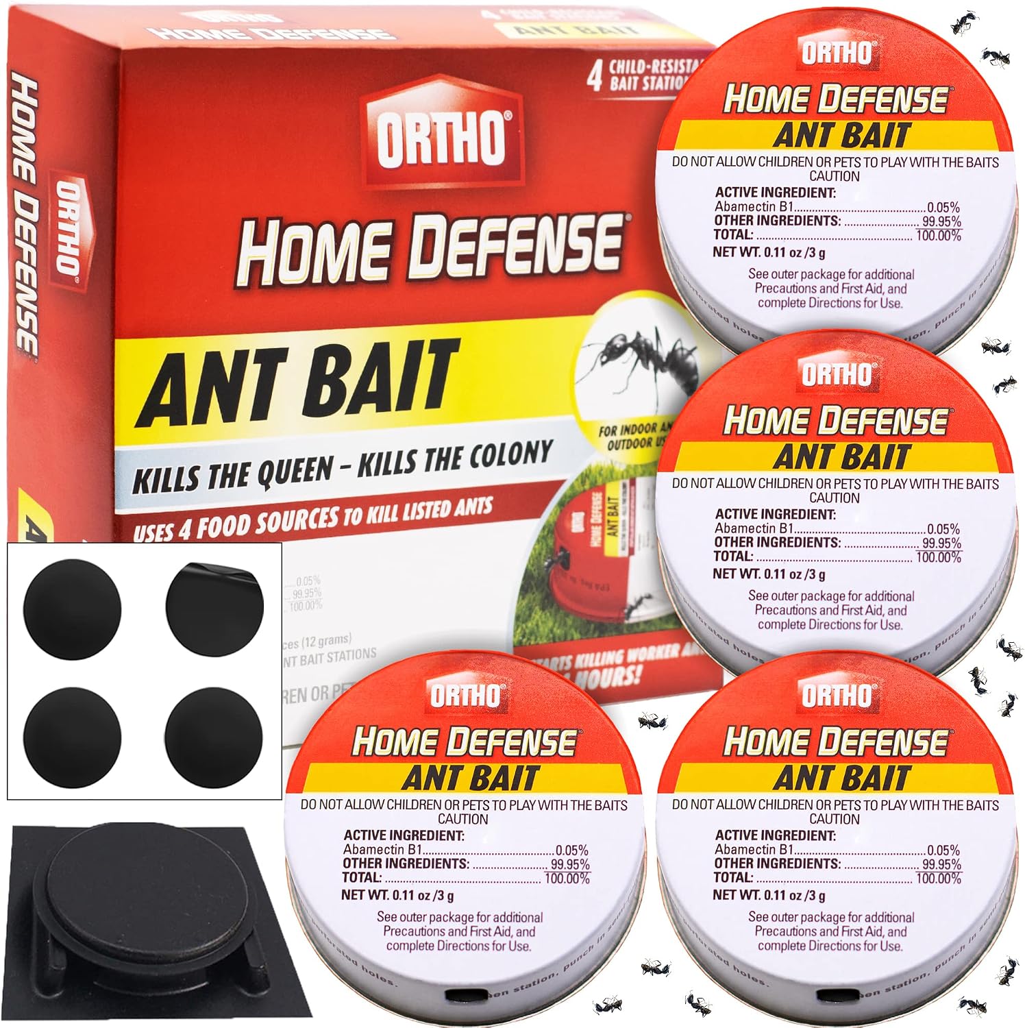 Ant Traps Indoor by Ortho Home Defense 4pk- Metallic & Adhesive Ant Killer Indoor & Ant Killer Outdoor - Ant Trap |