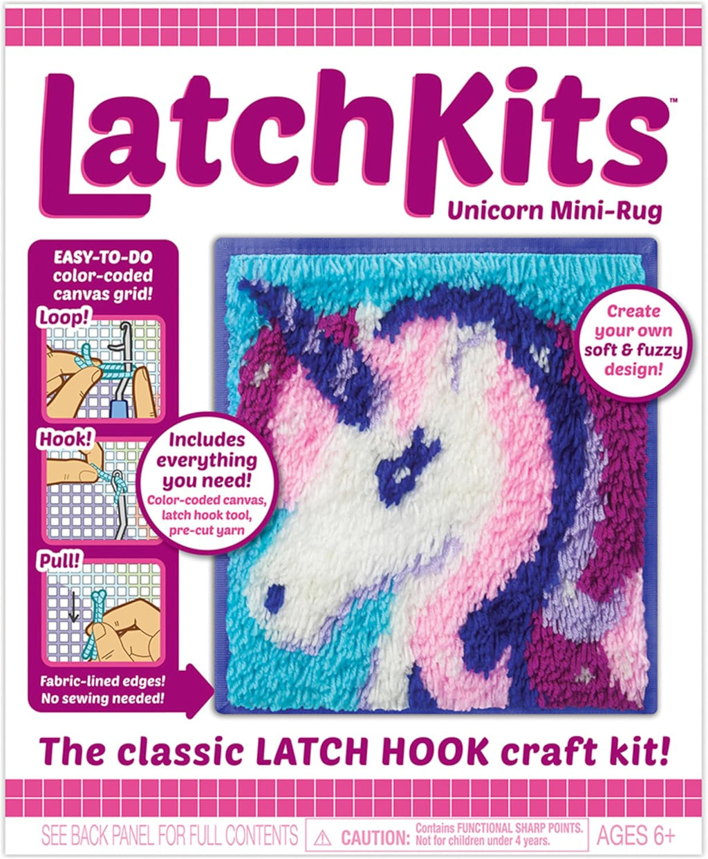Latch Hook Kits for Kids – Kids Crafts, Arts and Crafts, Yarn Art, Wall Hanging & Mini-Rugs, Craft Supplies, Pre-Cut
