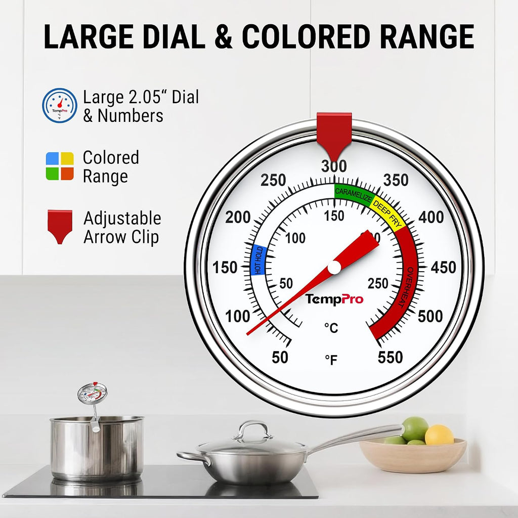 Candy Thermometer with Pot Clip, Oil Thermometer for Frying