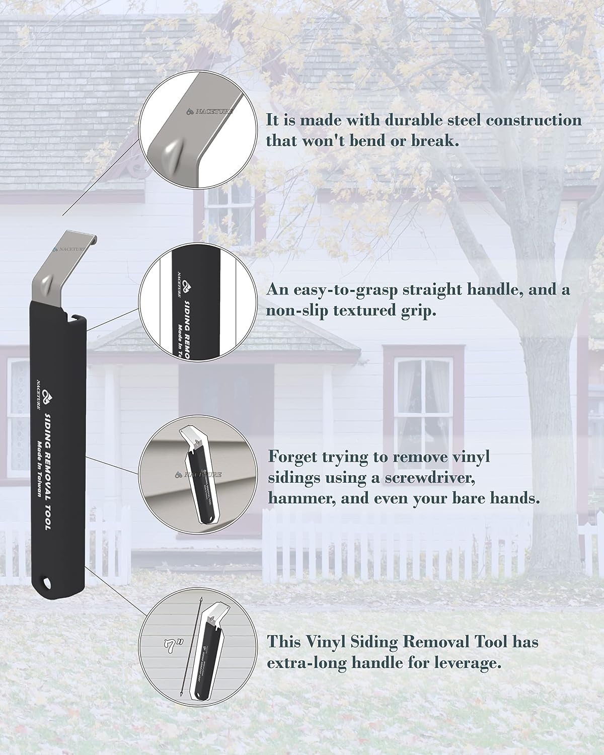 Heavy Duty Vinyl Siding Removal Tool, 7 Inch Steel Zip Tool