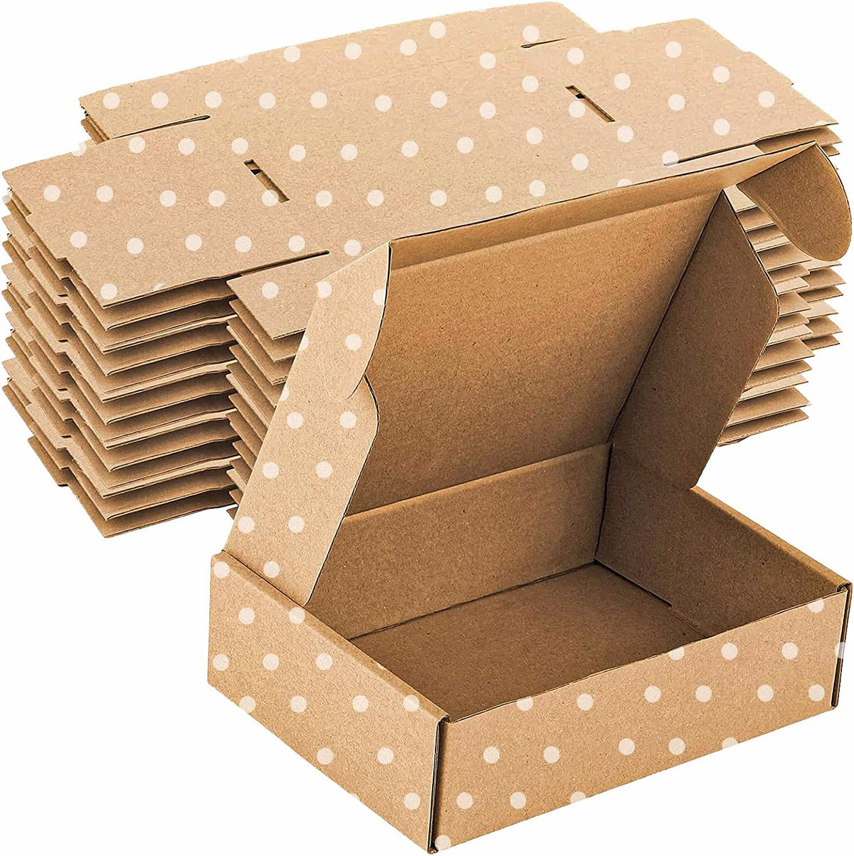 Small Cute Brown Polka Dot Shipping Boxes 25 Pack – Corrugated Mailers