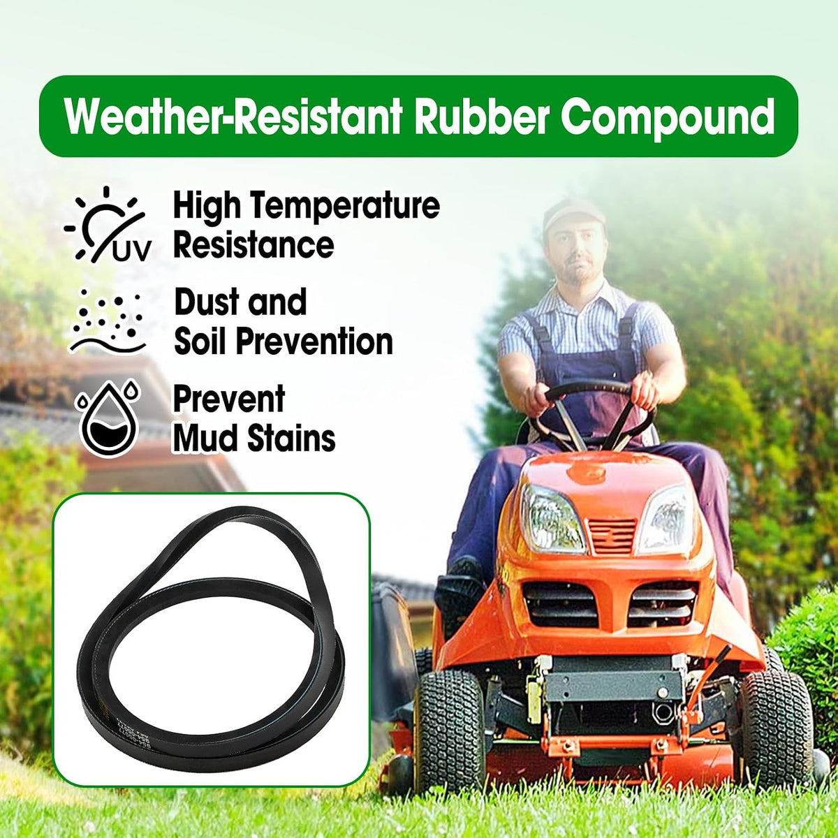 4L x 44.6" V-Belt Replacement Replace 954-05077 754-05077 Trimmer Base Wear-Resistant