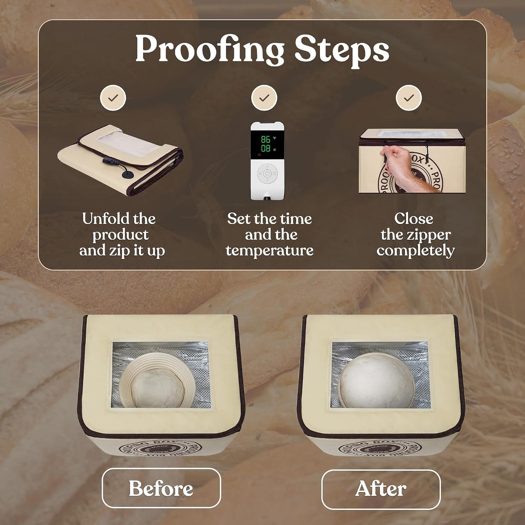 Bread Proofing Box – Bread Proofer, Dough Fermentation Box with Carry Bag, Sourdough Starter Warmer, Foldable &