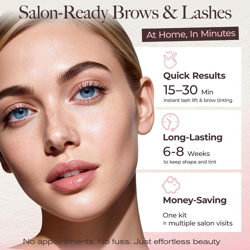 Lash Lift and Eyebrow Kit, Professional Eyelash Perm Kit and Eyelash & Eyebrow Set Quick Lifting & Voluminous