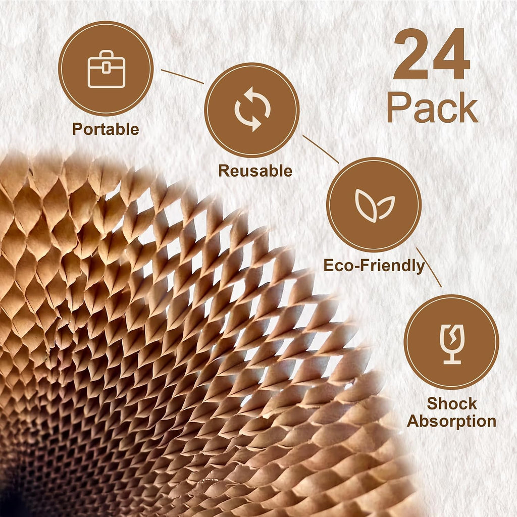 24 Pcs Wine Bottle Protector Sleeves by Honeycomb Paper