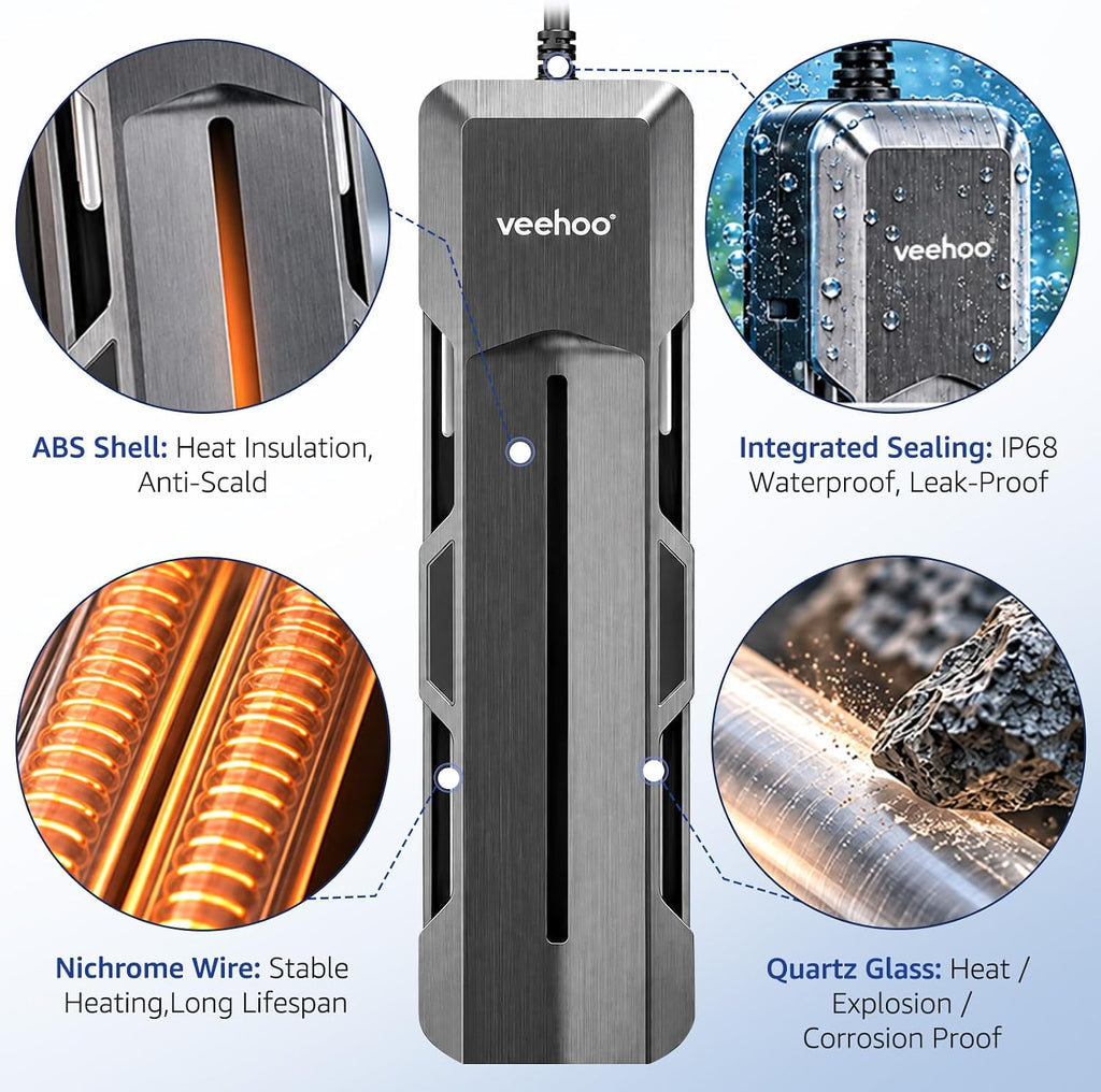 500W Aquarium Heater with Over-Temperature & Anti Dry-Run Protection