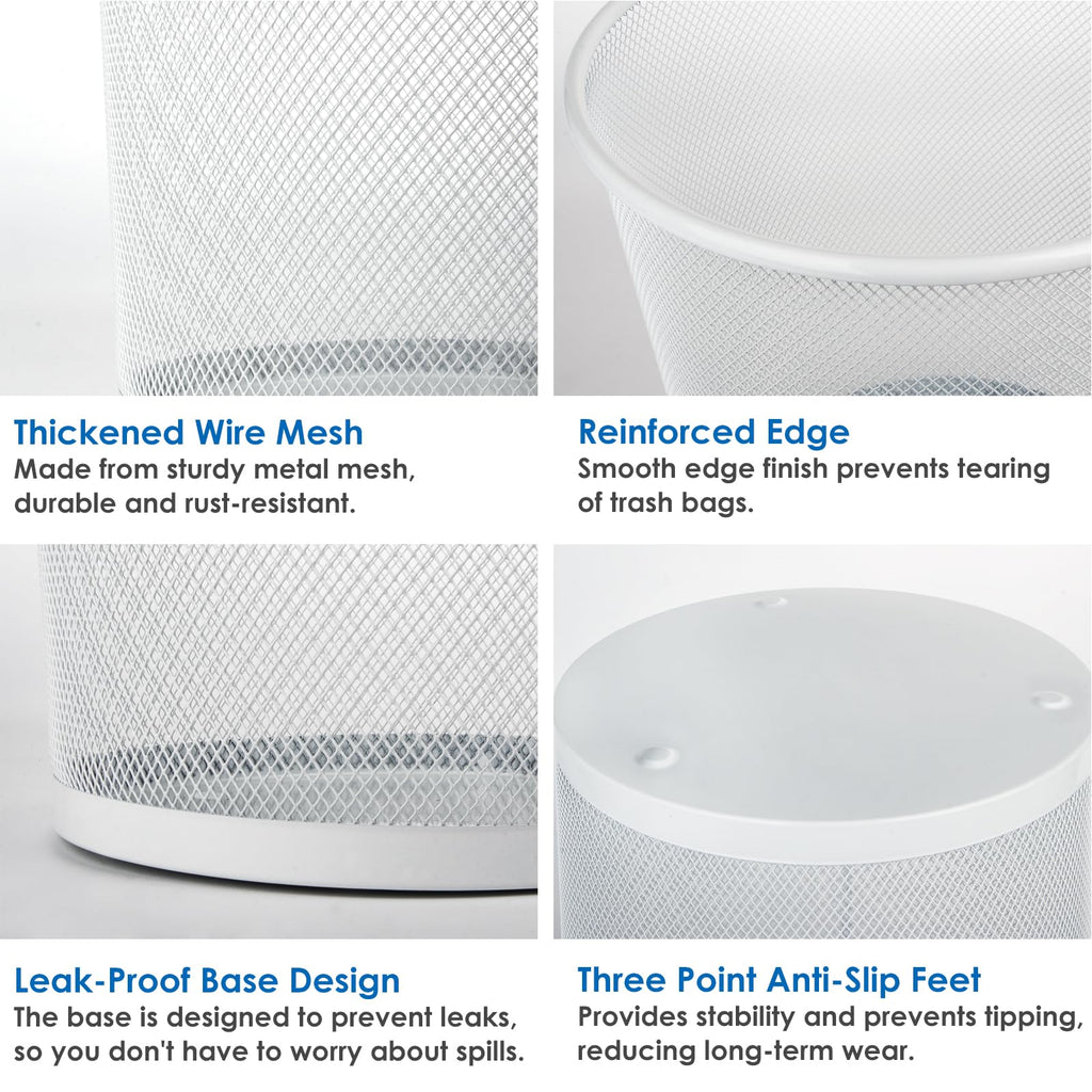 Office Mesh Trash Cans (10-Pack 4 Gal),Open Metal Wire Wastebaskets, Mesh Office Garbage Can,Waste Basket Trash Can