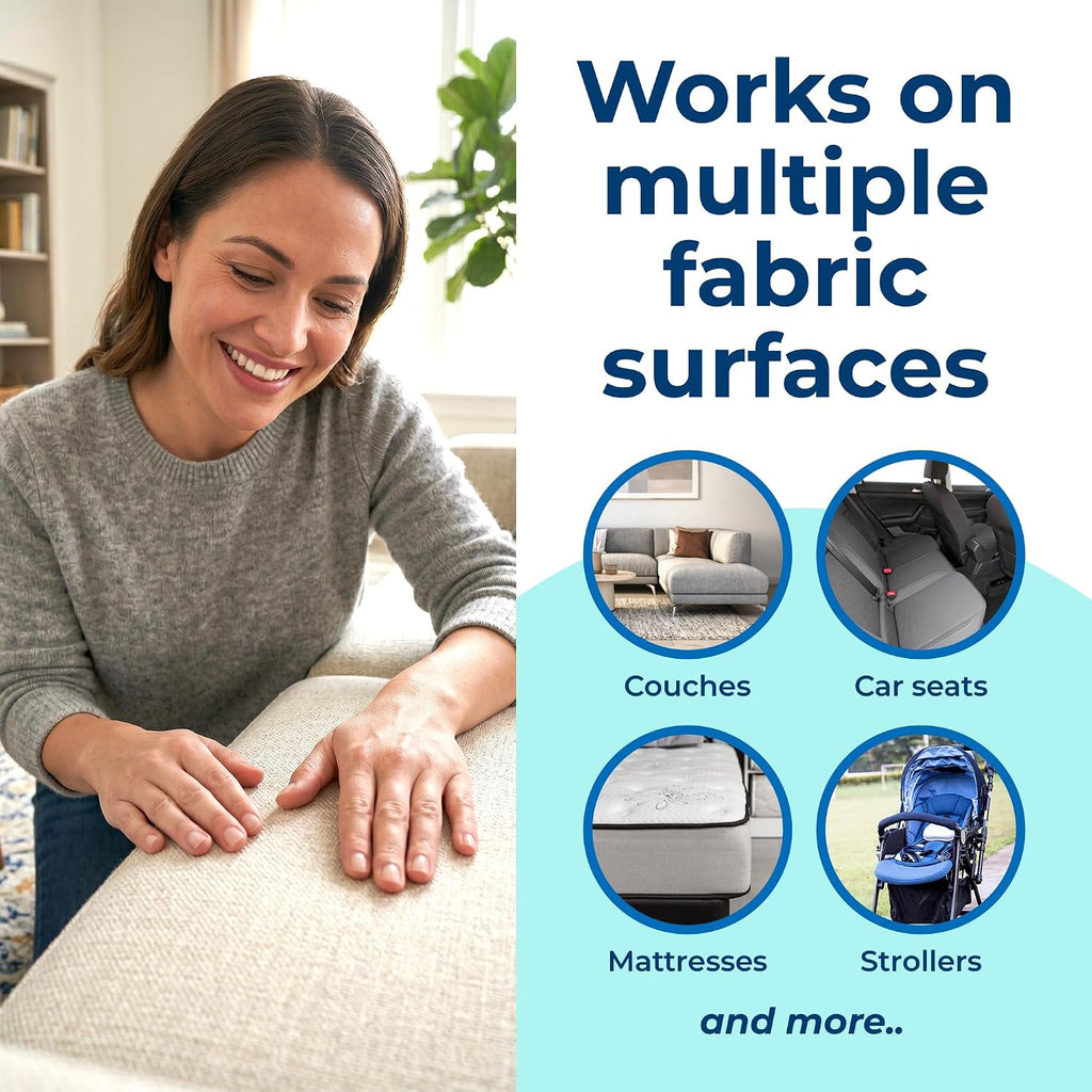 Oxy Powered Upholstery Cleaner with Brush & Sponge (13.5 Fl Oz), Stain Remover for Couches, Car Seats & Mattresses.