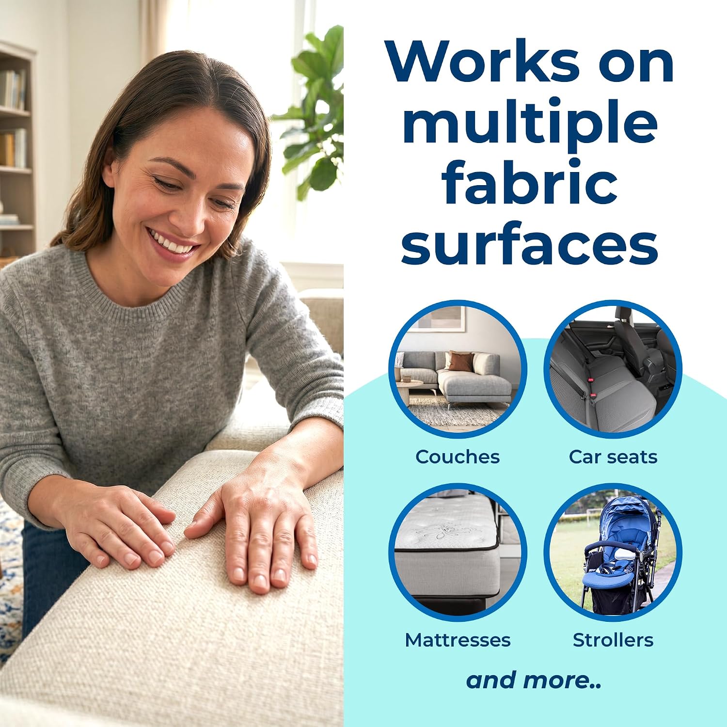 Oxy Powered Upholstery Cleaner with Brush & Sponge (13.5 Fl Oz), Stain Remover for Couches, Car Seats & Mattresses.