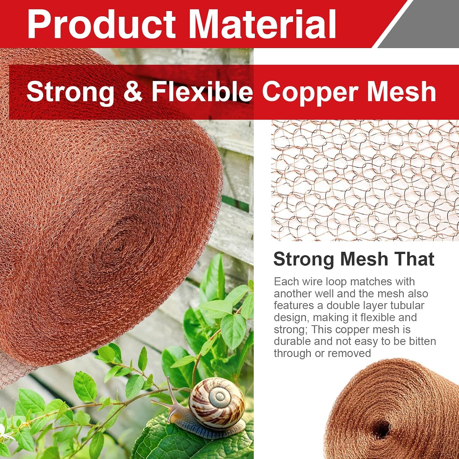 5 Inch×20 ft Copper Mesh Rodent Control, 100% Pure Copper Barrier