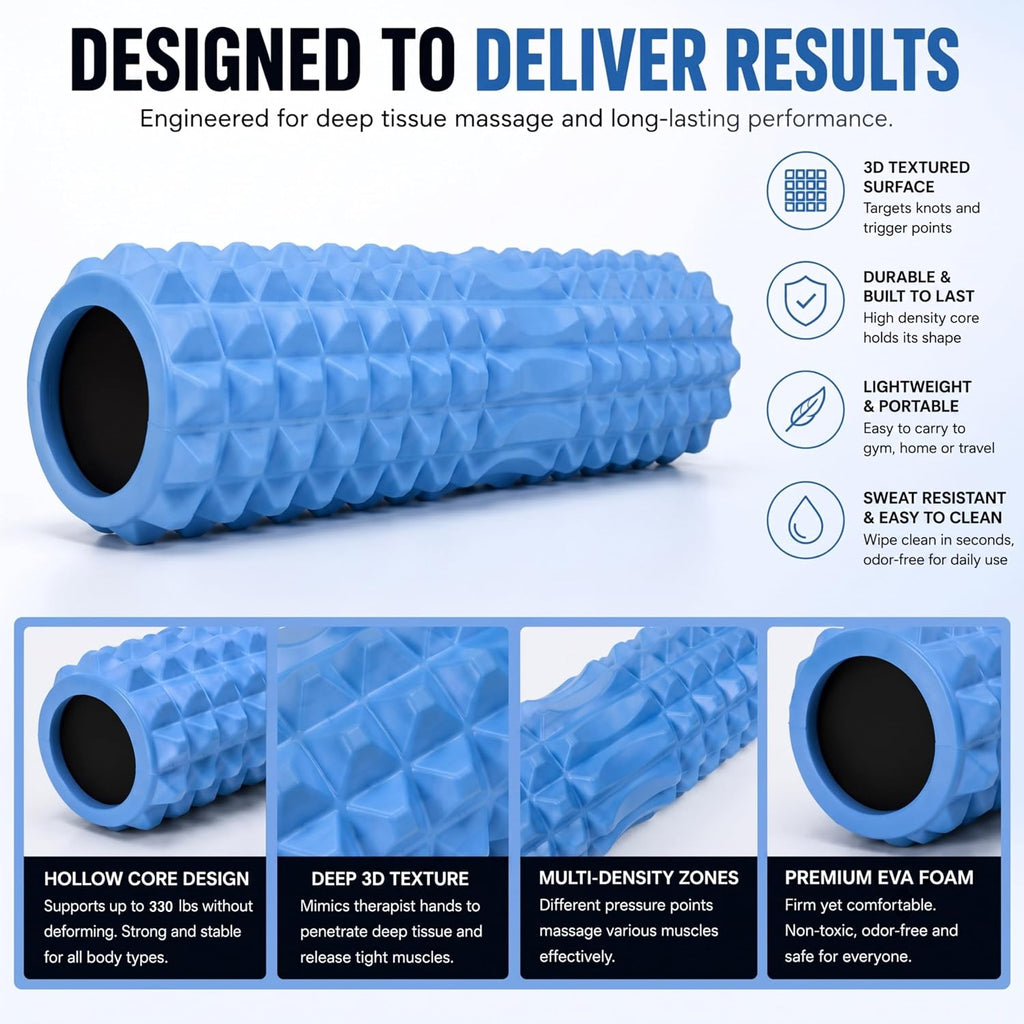Foam Roller for Deep Tissue Massage & Full Body Recovery | It can relieve muscle soreness, release trigger points
