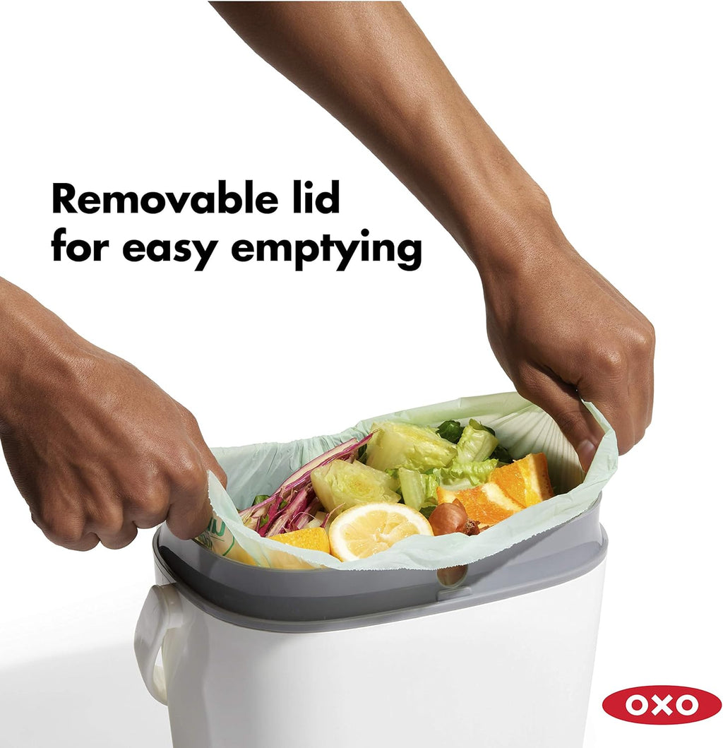 Good Grips EASY-CLEAN COMPOST BIN - WHITE - 1.75 GAL/6.62 L