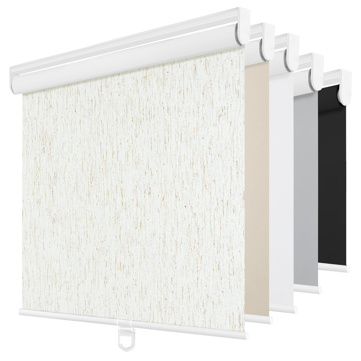 Linen Blackout Roller Shades, Cordless Window Blinds for Home