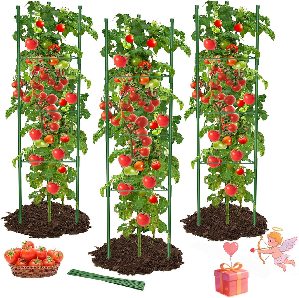 3 Pack Tomato Cages for Garden, 51in*13in Adjustable Tomatoes Plant Stakes Support Cages Trellis, Garden Trellis for