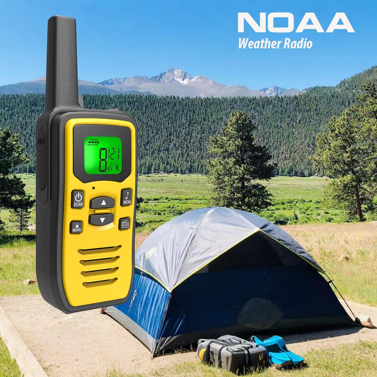 Rechargeable Walkie Talkies for Adults, Long Range Two Way Radios with NOAA Weather Alert, 36 Channels FRS/GMRS Radio