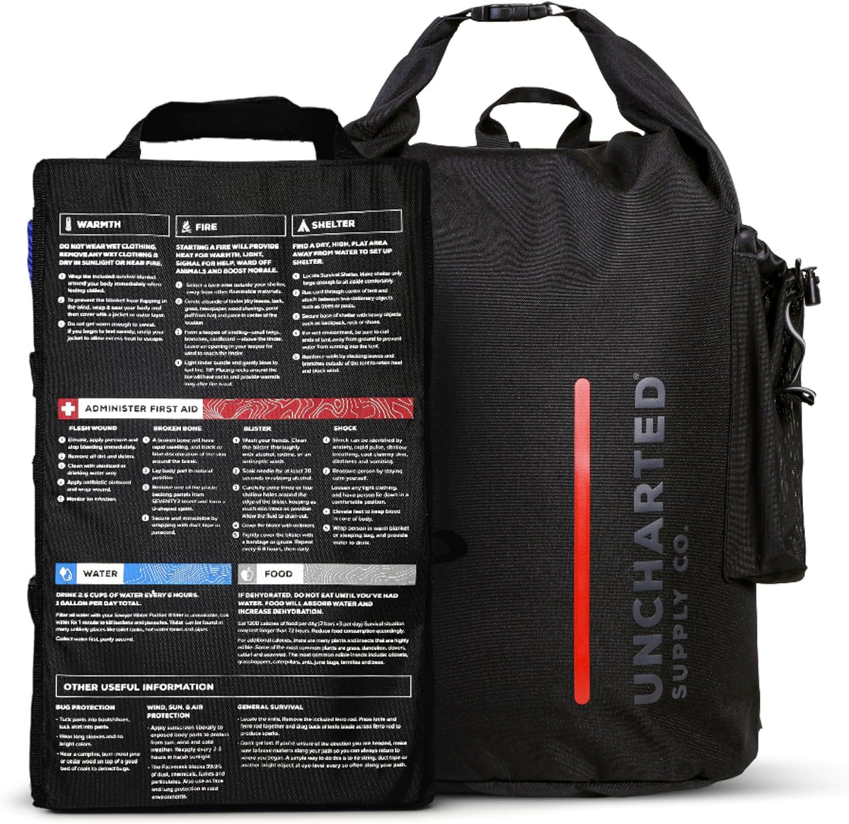 Emergency Survival Kit – Seventy2 Core by Uncharted Supply Co, Waterproof Backpack Bug-Out Bag with First Aid, Tools