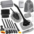 Windshield Cleaner Tool, 18Pcs Car Interior Detailing Brush Set, Inside Windshield Cleaning Kit with 200g Cleaning