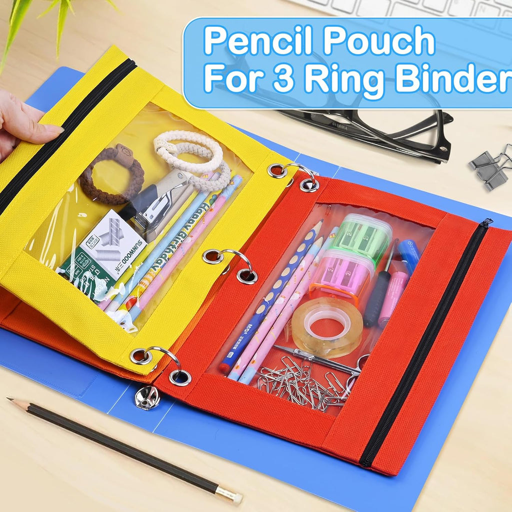 72 Pack Pencil Pouch Bulk, Pencil Pouches for 3 Ring Binder, Zipper Pencil Pouch Bulk for School, Home and Office