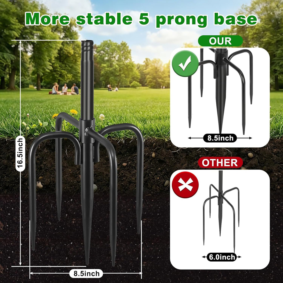88inch Double Shepherd Hook for Outdoor, 1” Bird Feeder Pole,2Pack