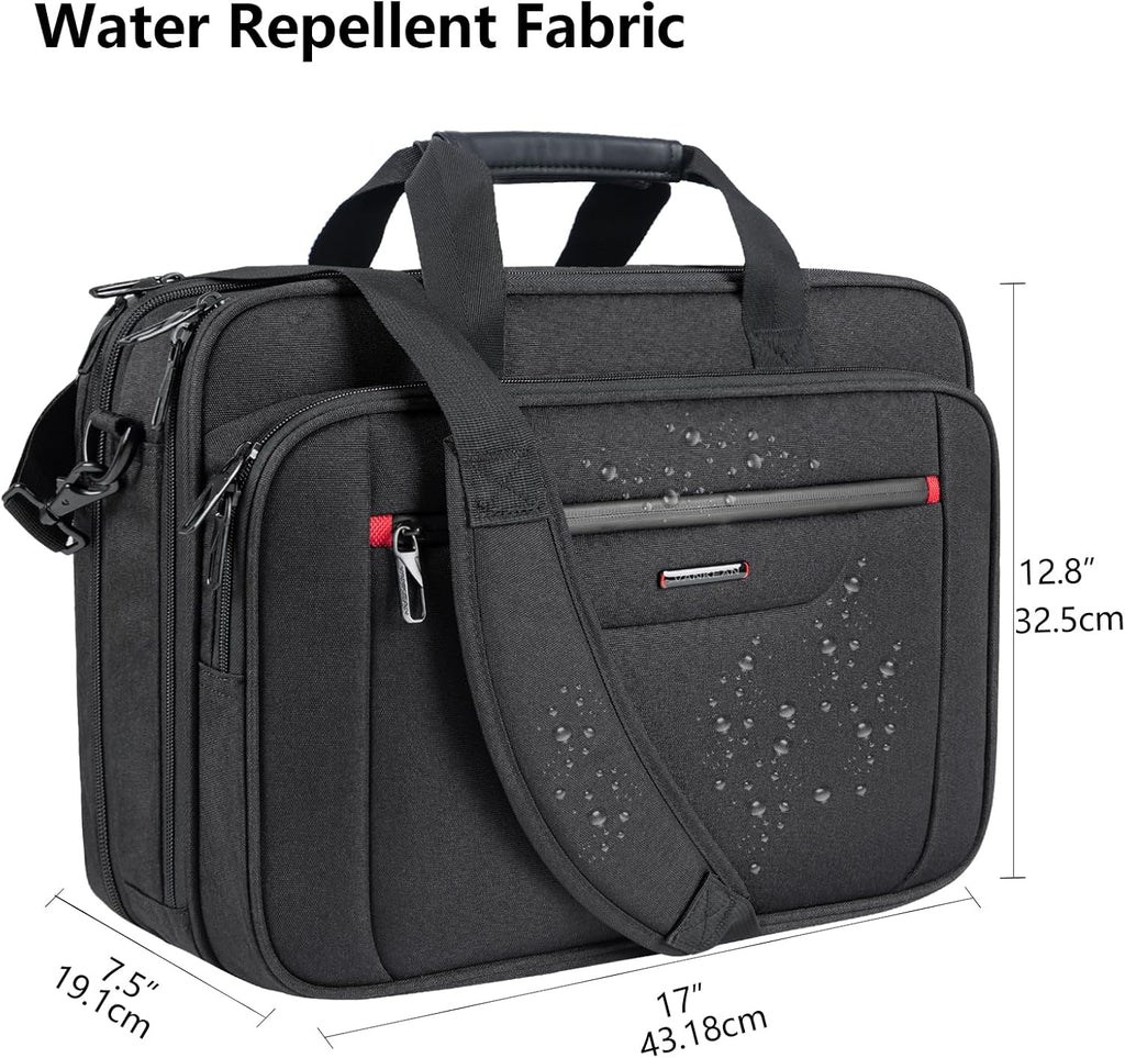 Laptop Briefcase Premium Laptop Case Fits Up to 17.3 Inch Business Shoulder Bag Laptop Expandable Water-Repellent
