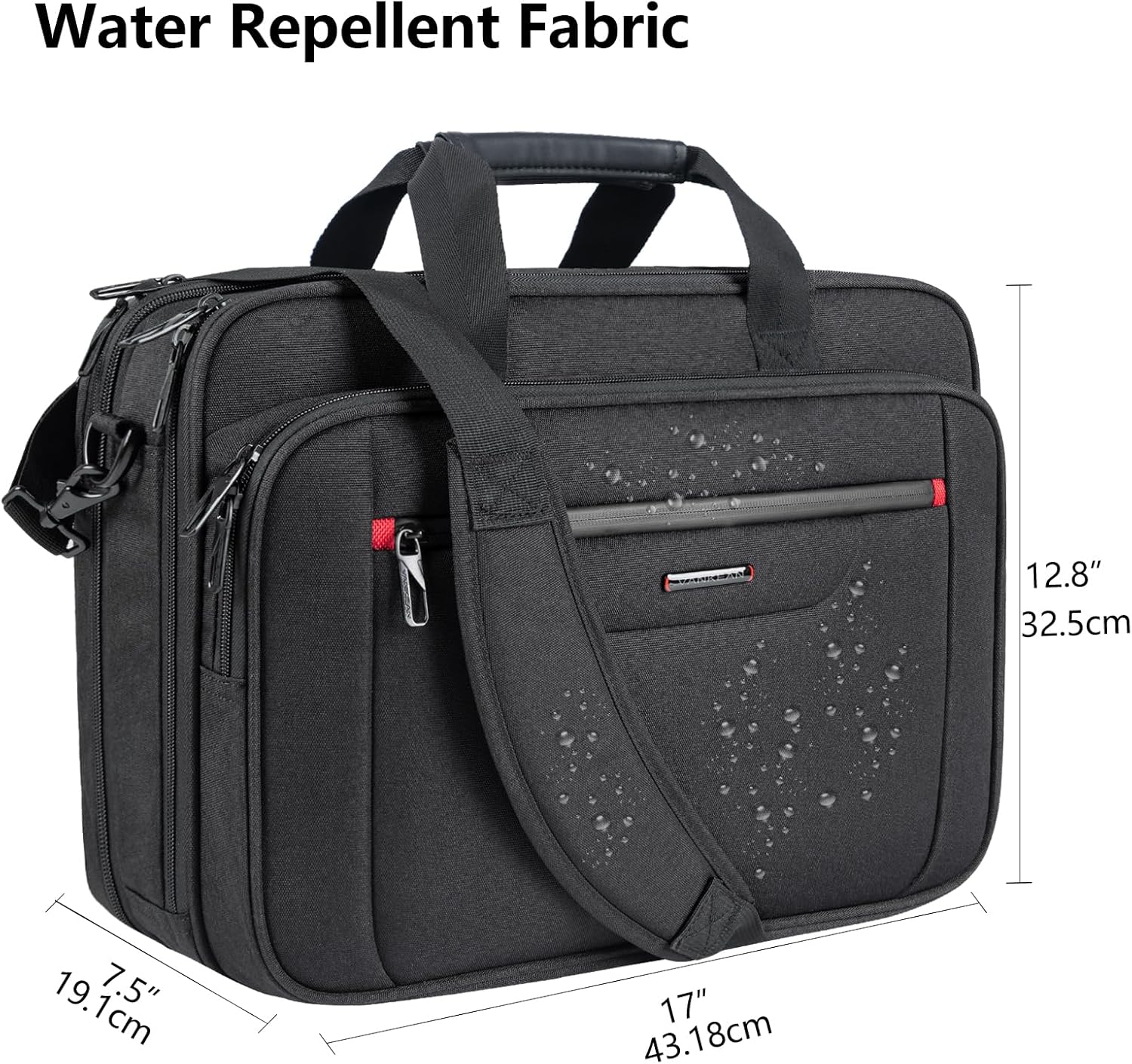 Laptop Briefcase Premium Laptop Case Fits Up to 17.3 Inch Business Shoulder Bag Laptop Expandable Water-Repellent