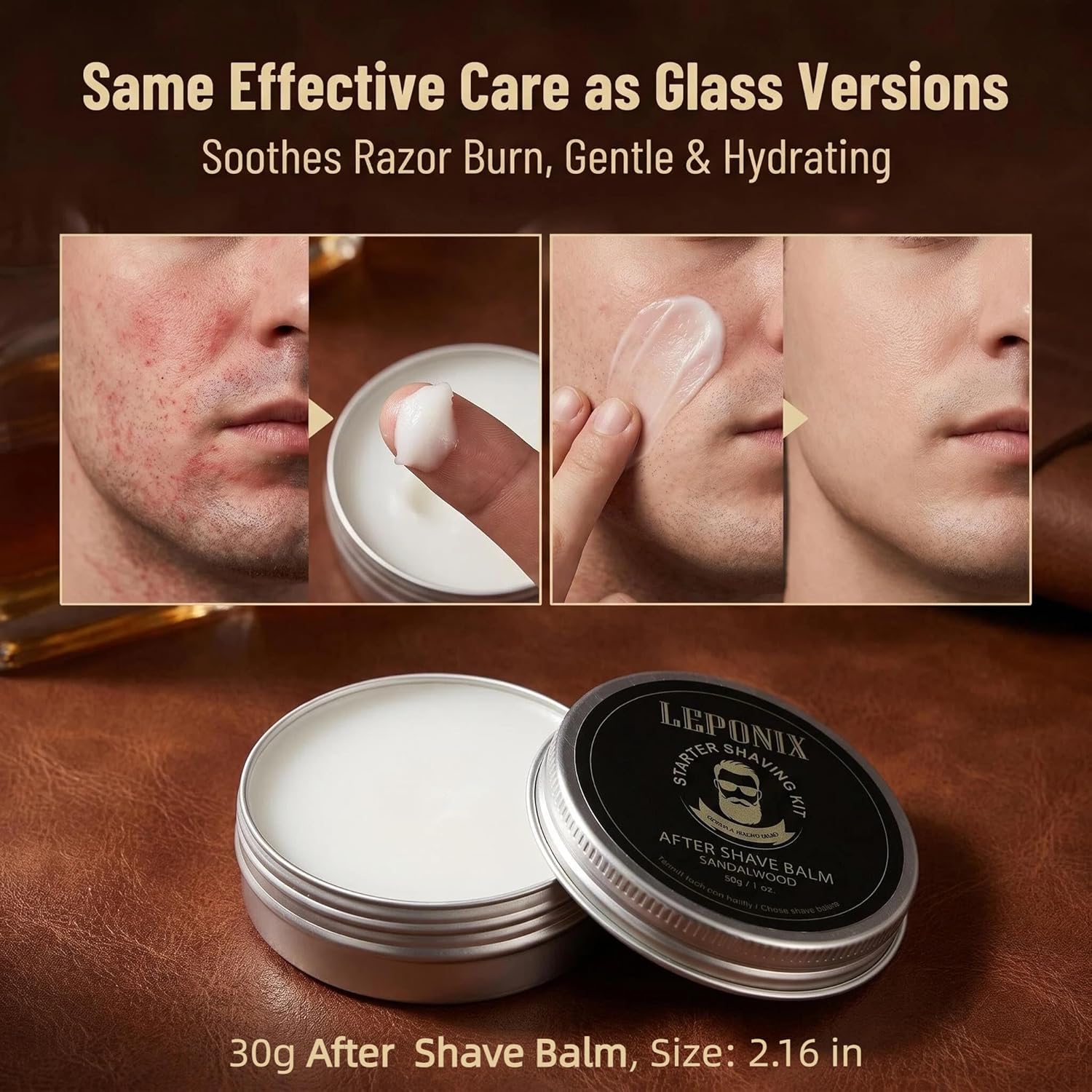 Men's Shaving Kit 4 Piece with Shaving Brush and Bowl Sandalwood