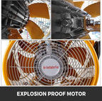 VEVOR Explosion Proof Fan 12 Inch, 550W, Industrial Portable Ventilator Blower/Exhaust with 9.8ft Light Cord -No Plug
