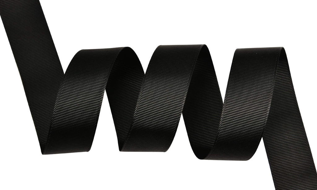 Black Grosgrain Ribbon 1 Inch Continuous 25 Yards