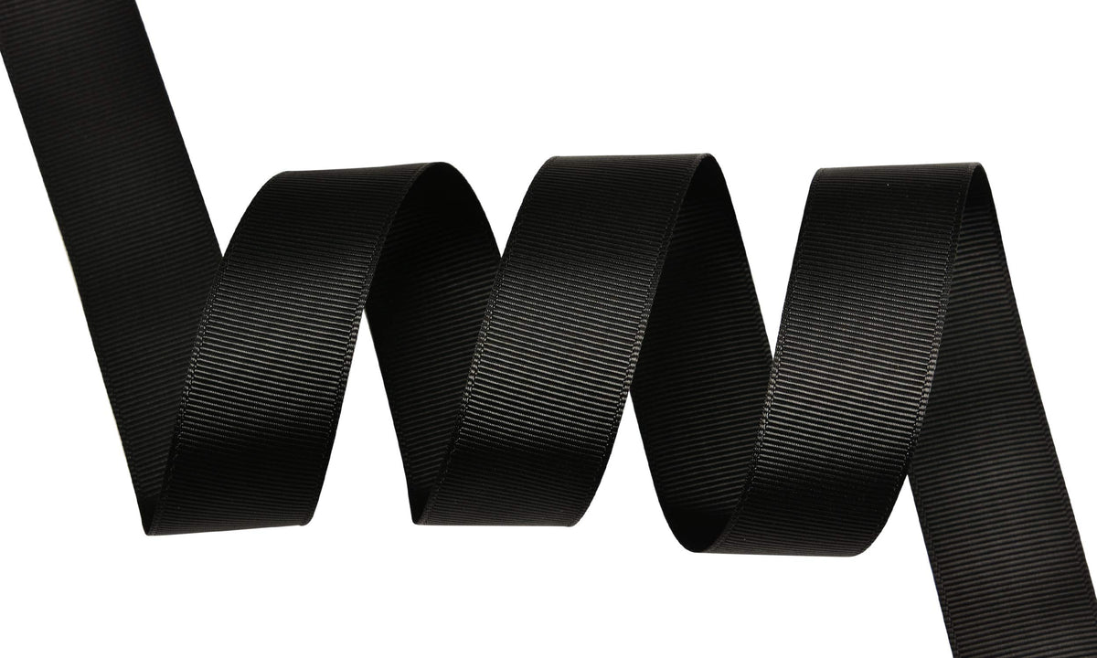 Black Grosgrain Ribbon 1 Inch Continuous 25 Yards