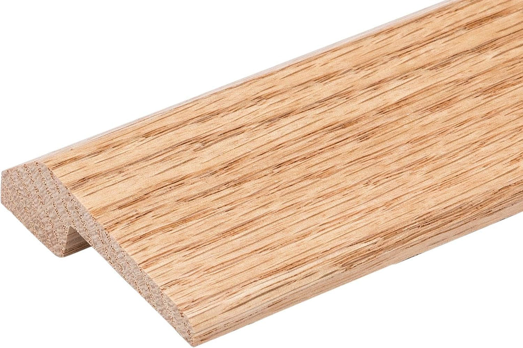 36" Red Oak Overlap Reducer – 2" Wide Wood Floor Transition Strip for 5/16"-3/8" Overlap – Unfinished Solid Oak