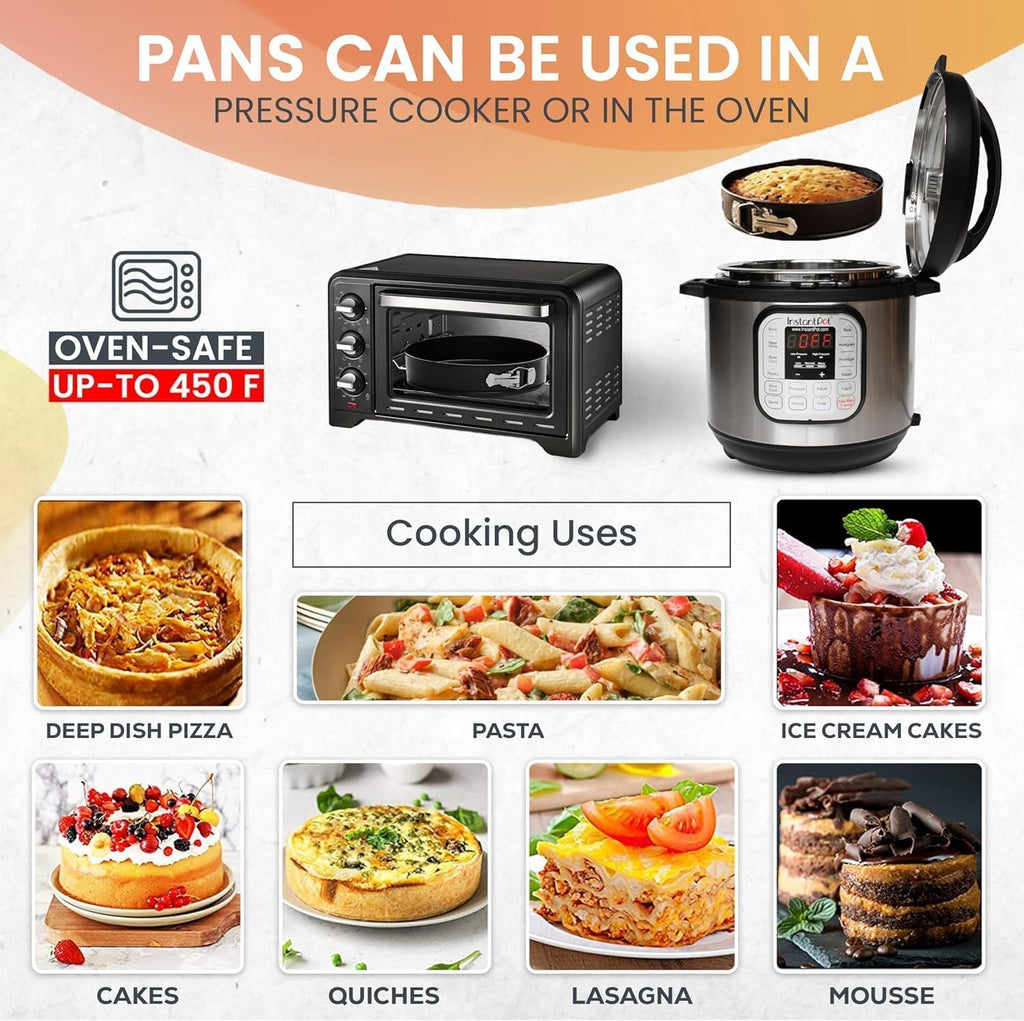 100pcs Cake Pan Sets for Baking + Cake Decorating Supplies: 3 Non-Stick Springform Pans Set (4, 7, 9 inches), Icing