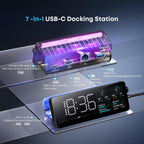 Laptop Docking Station, 7-in-1 USB C Docking Station with Screen, Multiple Built-in Apps, USB C Dock with HDMI