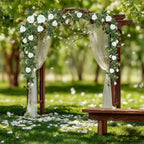 5Pcs 34FT Flower Garland White Artificial Rose Vine Wedding Decor
