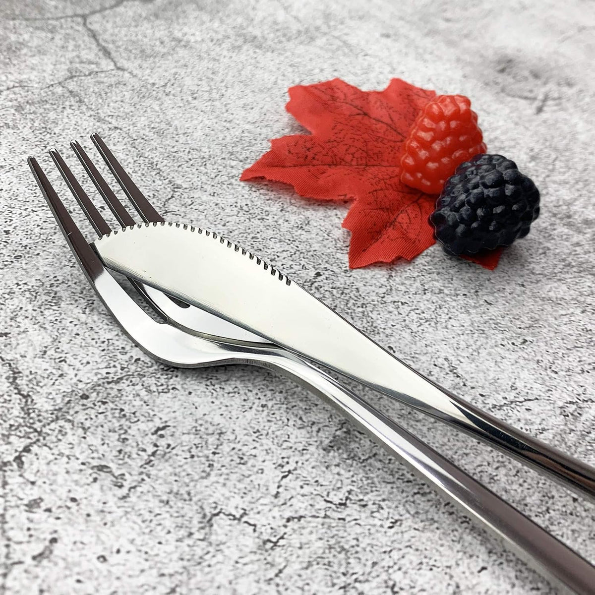 Silverware Set, Mirror Polished Silver Flatware Cutlery Set Service for 4, Shiny Finish 24 Pieces Stainless Steel