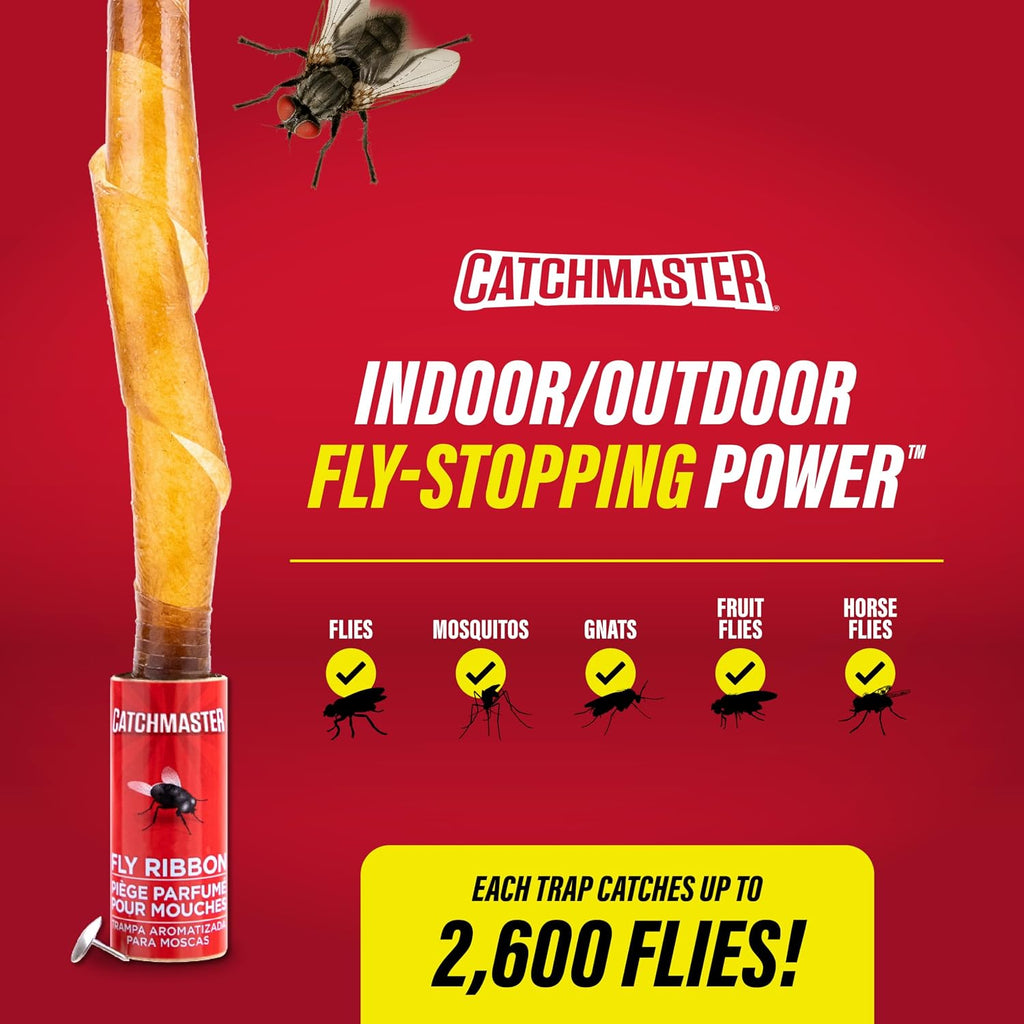 Fly Ribbon 20-Pack, Bug & Fly Traps Outdoor and Indoor, Premium Adhesive Sticky Strips & Gnat Hanging Strips, Bulk