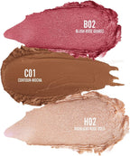 Face Sticks Trio, Blush, Highlighter & Contour Stick for Face Makeup
