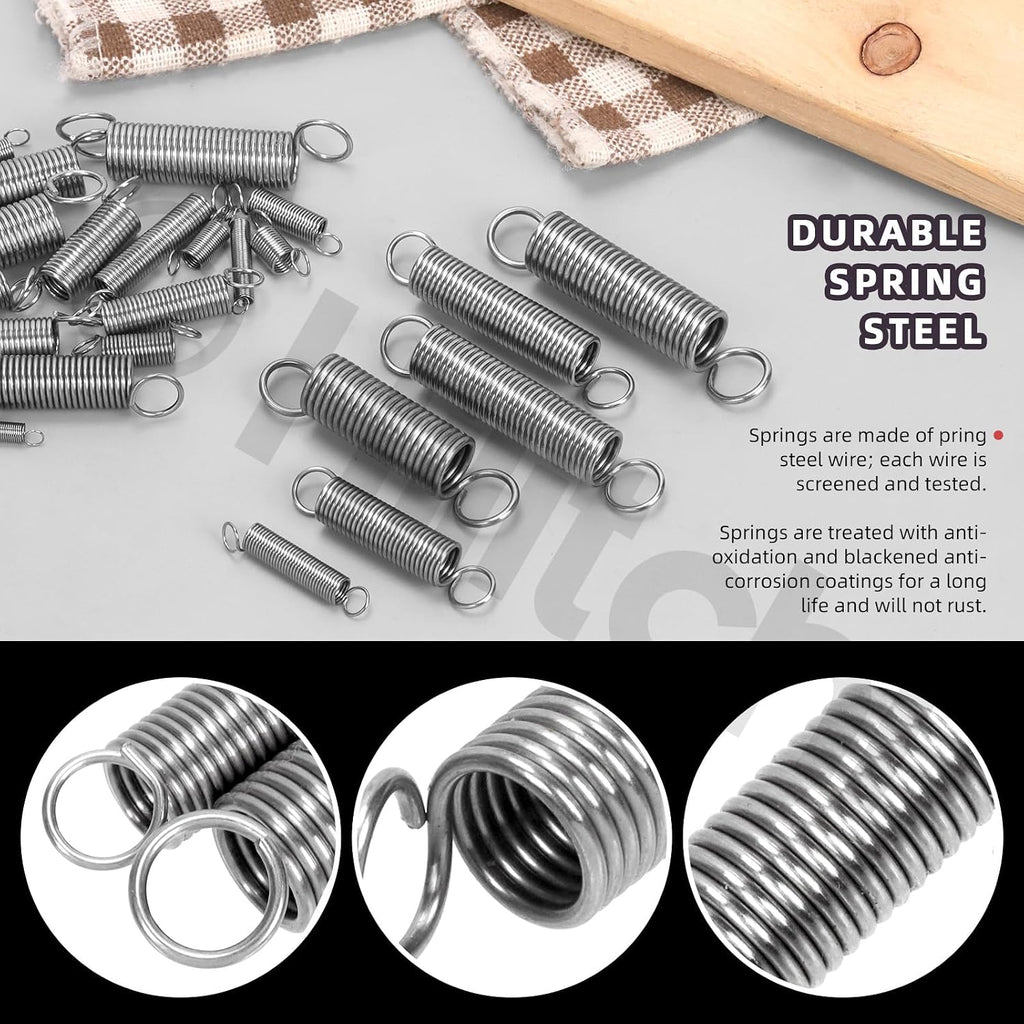 100Pcs 25Sizes Extension Spring Assortment Kit Extension Spring Stainless Steel Springs Assorted Size Small Springs