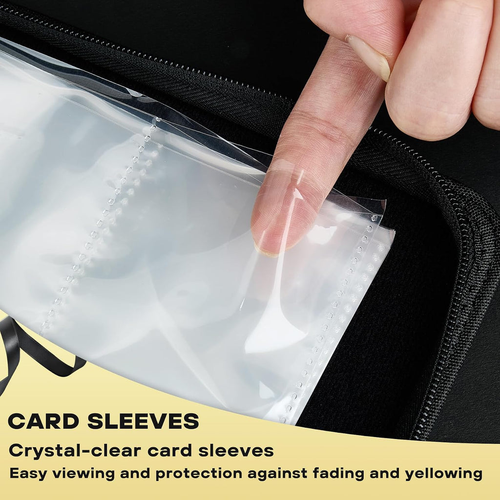 9-Pocket Trading Card Binder, PU Leather Zip Card Binder Album Holds 900 Cards for TCG, Sports Cards, Collectible