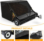 50in Tow-Behind Lawn Sweeper Leaf Grass Collector 25 Cu.ft.