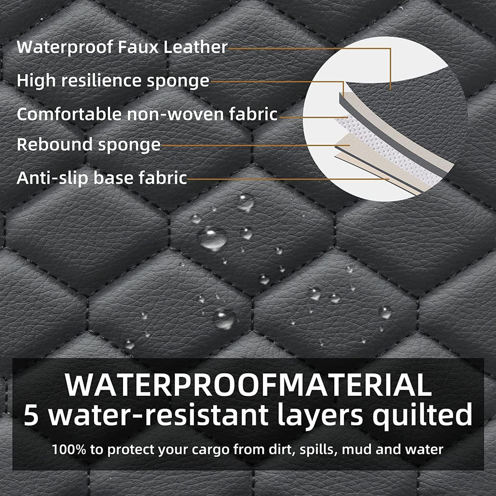 2PCs Front Car Seat Covers Leather Water Proof Seat Protector Universal fit for Most Cars SUVs and Trucks Black