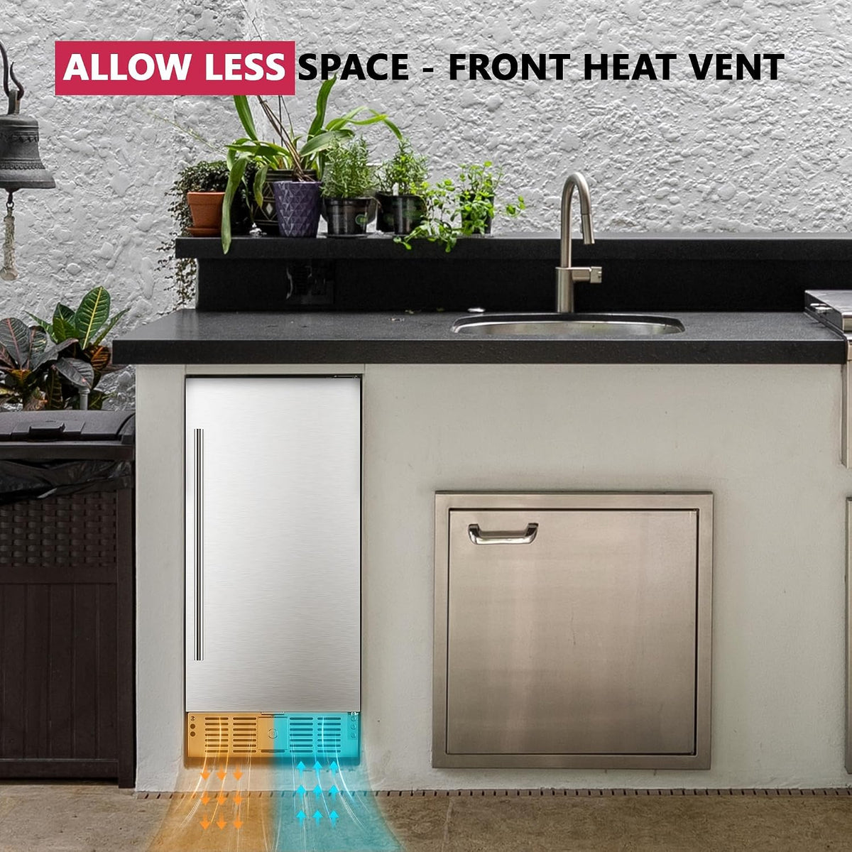 15"Beverage Refrigerator, 127Can Under Counter Refrigerator, Silver