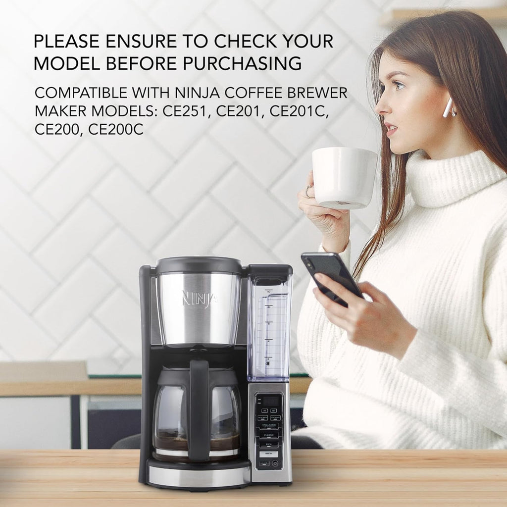 12-Cup Glass Coffee Carafe Replacement Compatible ONLY with Ninja Coffee Brewer Maker Models CE251 CE201 CE201C CE200
