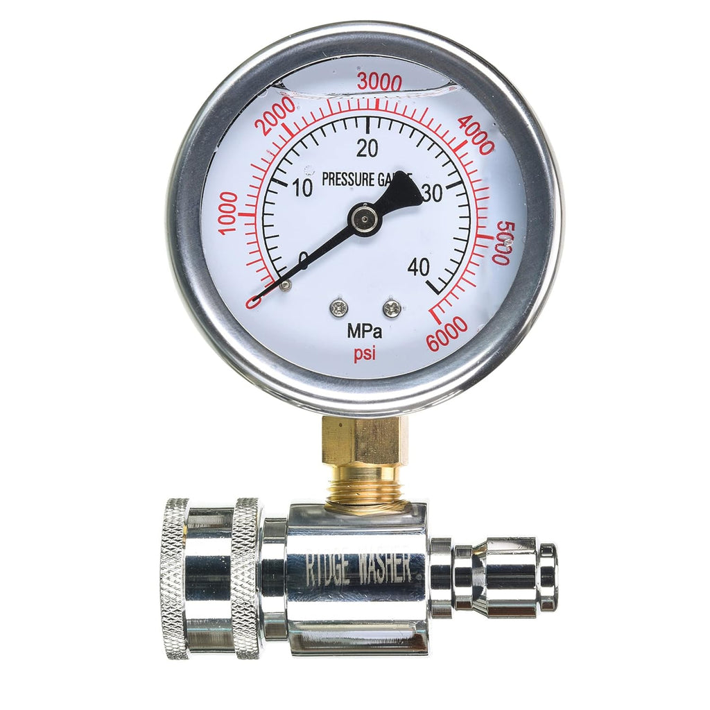 RIDGE WASHER Pressure Washer Gauge with 3/8'' Quick Connect Socket and Plug