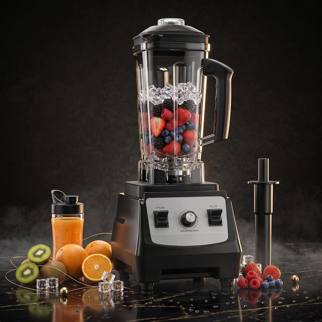 26000 RPM Commercial Blender 68Oz, 9-Speed Knob w/Pulse