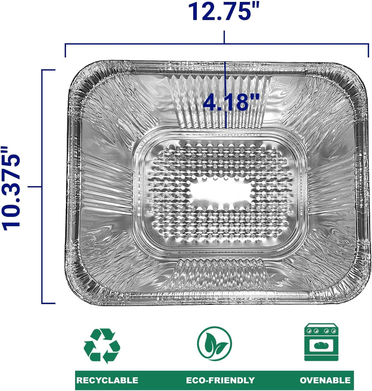 Half-Size (1/2) 4" Extra-Deep Alumium Foil Steam Table Roaster Pan - Disposable Containers Great for Baking, Cooking